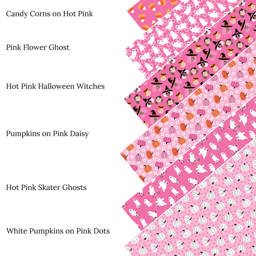 Hot Pink Skater Ghosts Faux Leather Sheets