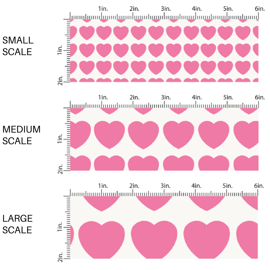 Pink Hearts on White Fabric by the Yard scaled image guide.