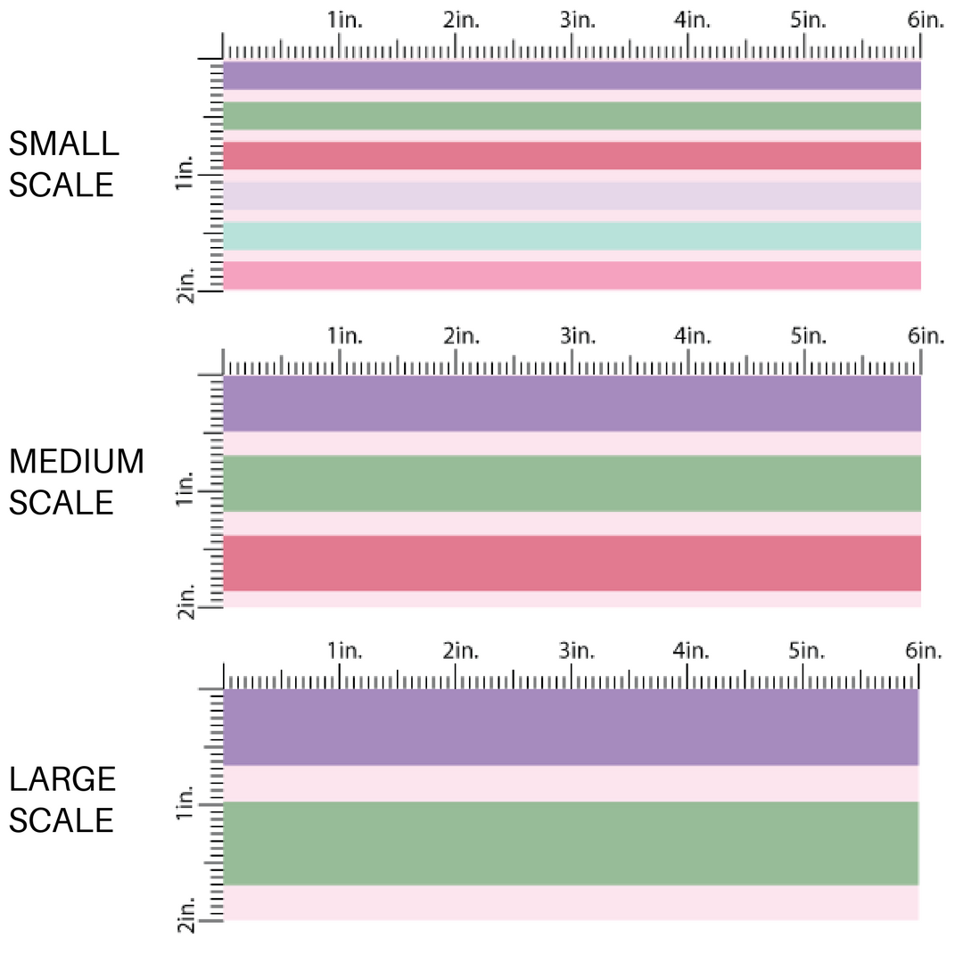 Pastel Springtime Stripes on Pink Fabric by the Yard scaled image guide.