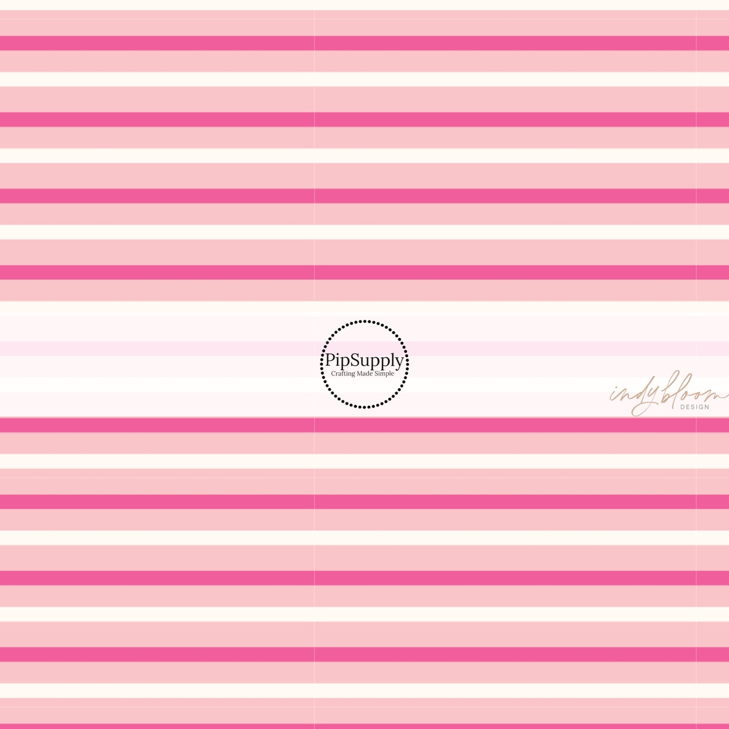 Pink and Cream Striped Peachy Pink Fabric by the Yard