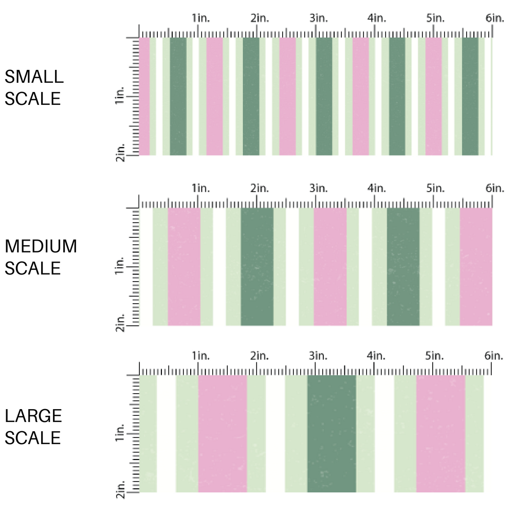 Dark Green, Pink, and Light Green Striped Fabric by the Yard scaled image guide.