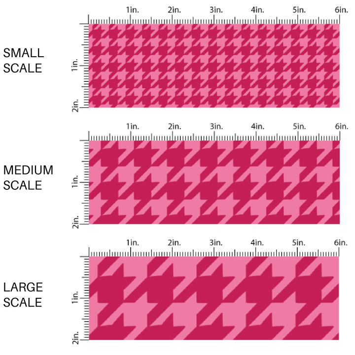 Magenta and Pink Hound's-tooth Print Fabric by the Yard scaled image guide.