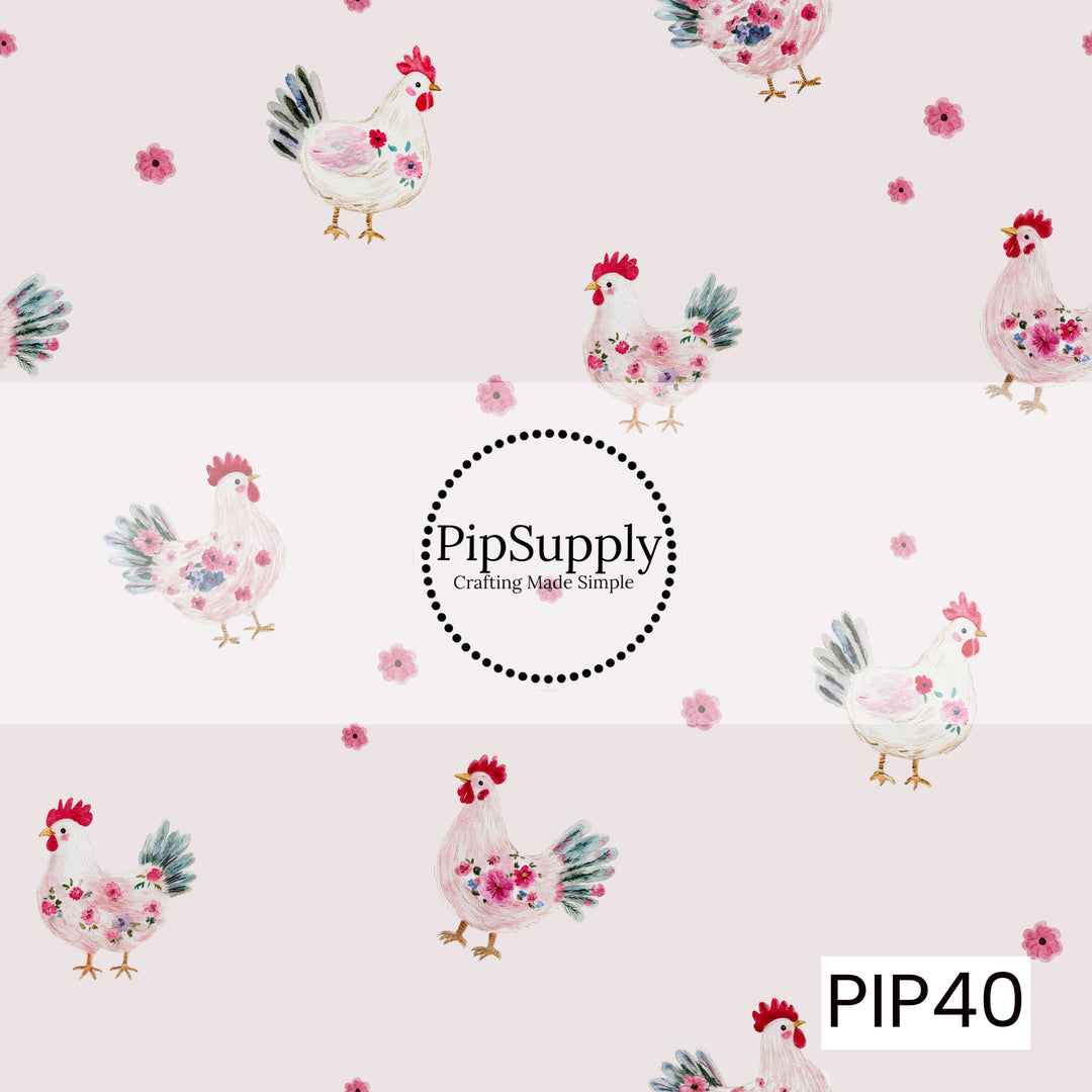 PIP40 - Cottage Bloom Chickens Pink