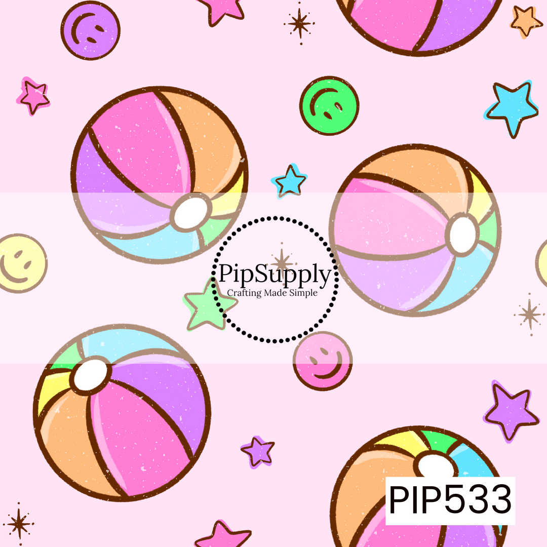 PIP533 - Beach Ball Smilies Pink