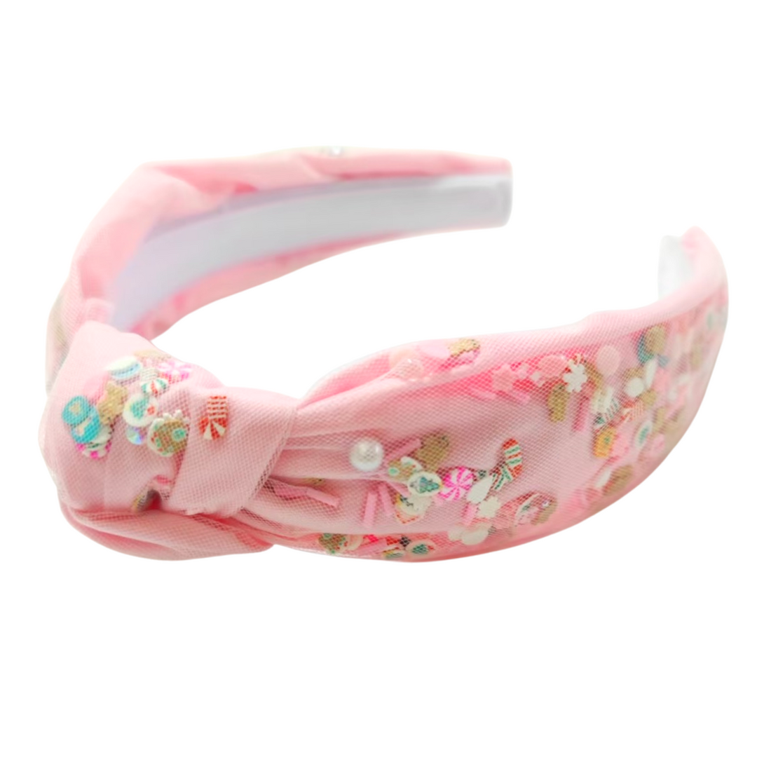 Pink Gingerbread Dreams Knotted Headband