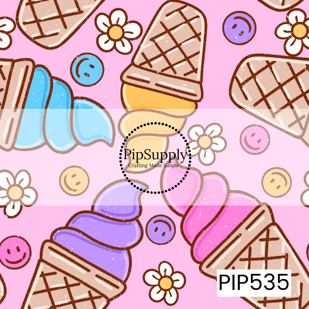 PIP535 - Ice Cream Smilies Pink