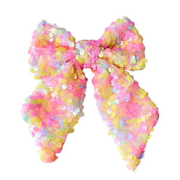 Sequin Daydreams Hair Tied Bow w/ Clip