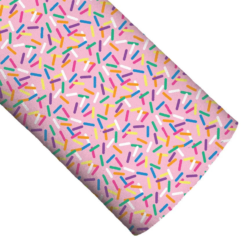 Pink Sprinkle on Top Faux Leather Sheet