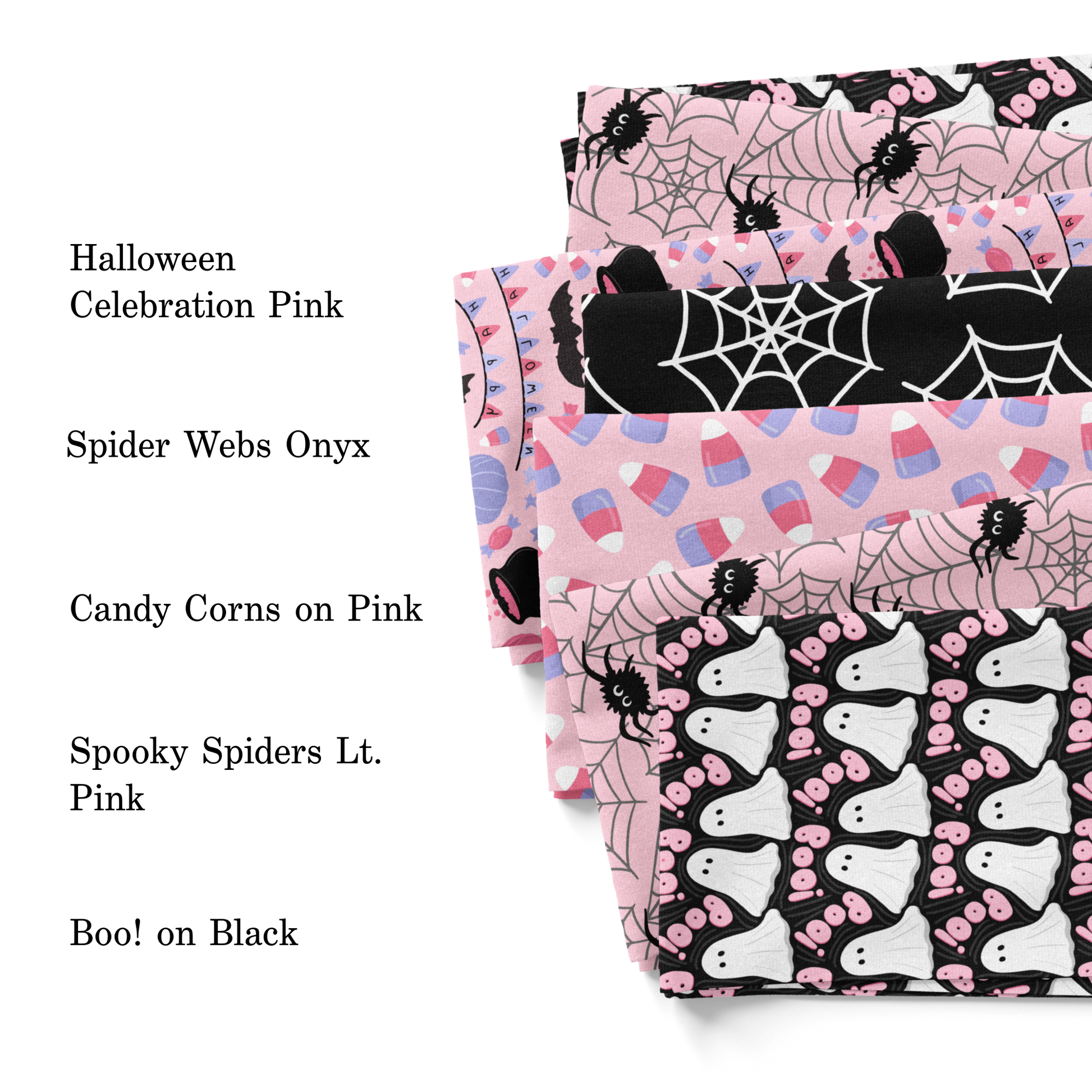 Pixel Garden's 2023 Halloween fabric swatches.
