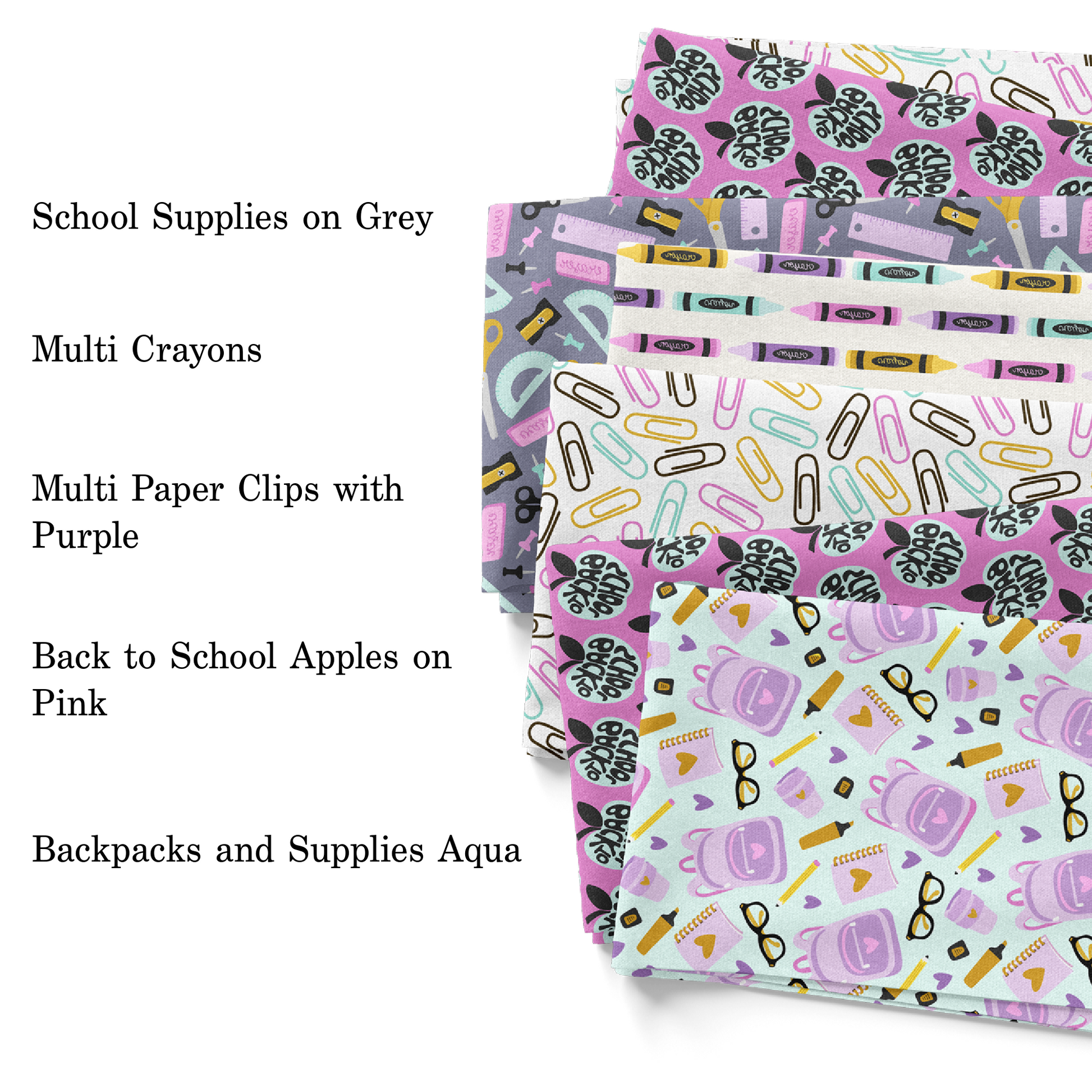 Colored School Backpacks Set Backpacks With School Supplies