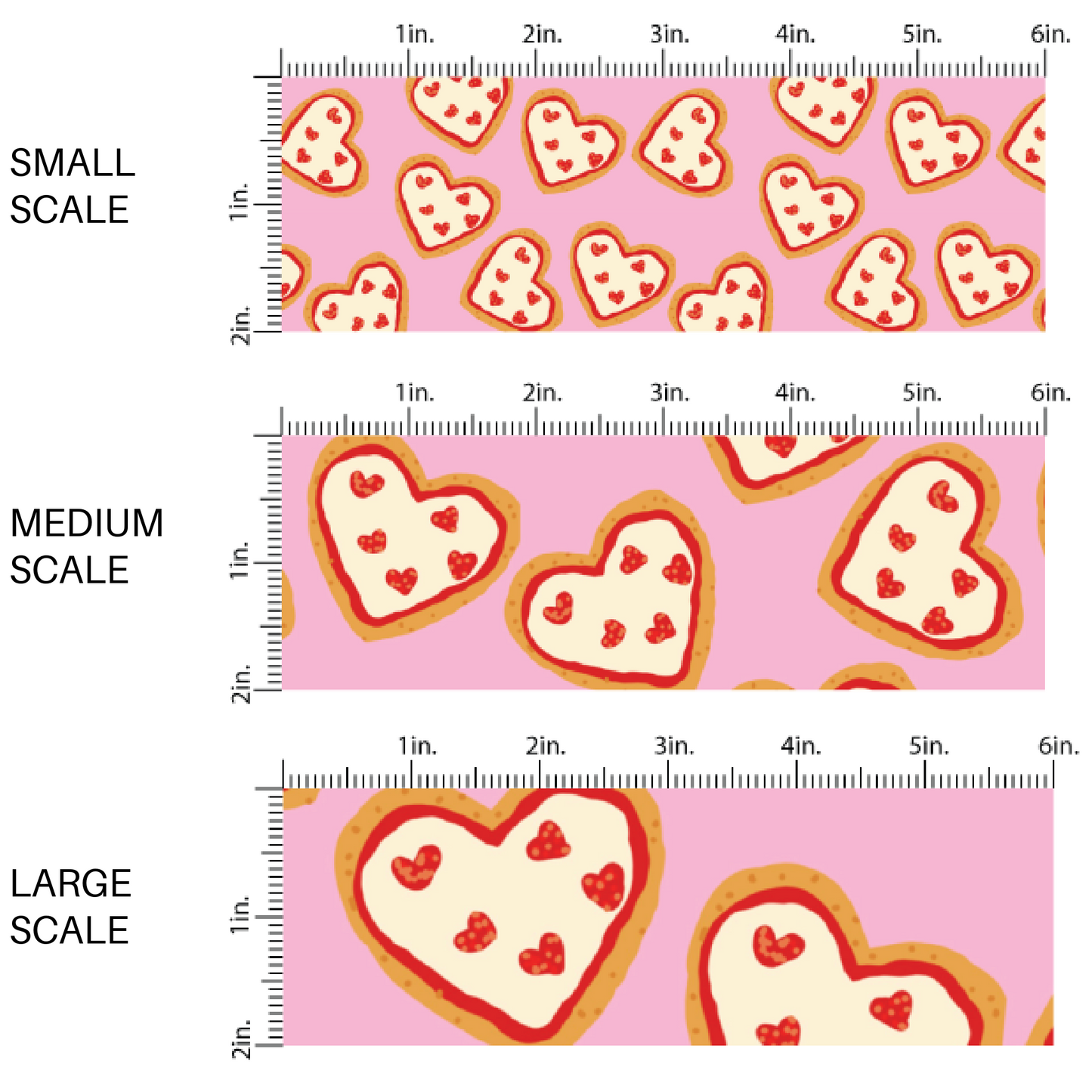 Heart Shaped Pizzas on Light Pink Fabric by the Yard scaled image guide.