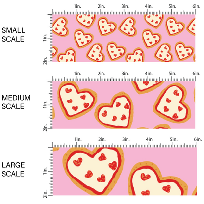 Heart Shaped Pizzas on Light Pink Fabric by the Yard scaled image guide.