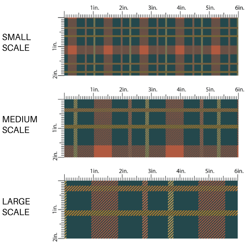 Red and Orange plaid navy blue fabric by the yard scaled image guide.