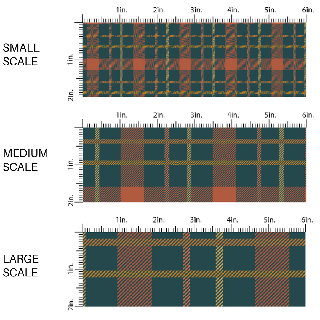 Red and Orange plaid navy blue fabric by the yard scaled image guide.