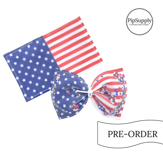 PRE-ORDER American Flag Fillable Shaker DIY Hair Bows (estimated to ship the w/o April 29th)