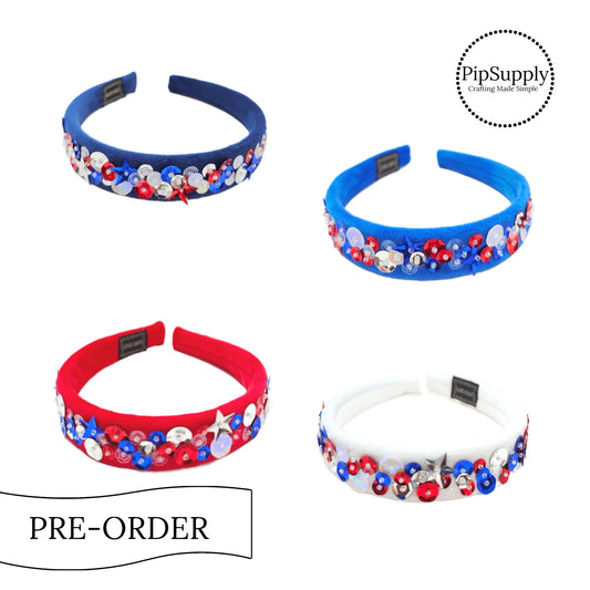 PRE-ORDER Sequin Stars & Beads Headband (estimated to ship the w/o May 27th)