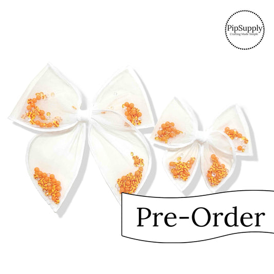 PRE-ORDER Softball Tulle Pre-Filled Tied Shaker Hair Bow - TIED w/Clip (estimated to ship the week of May 27th)