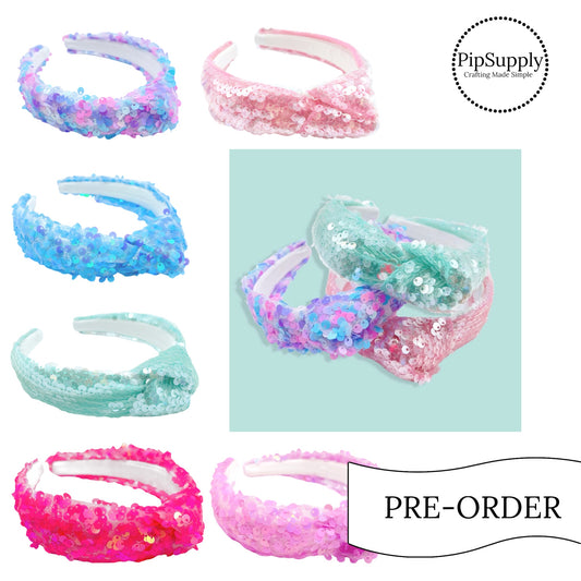 PRE-ORDER Summer Sequin Knotted Headbands (Estimated to ship w/o April 29th)