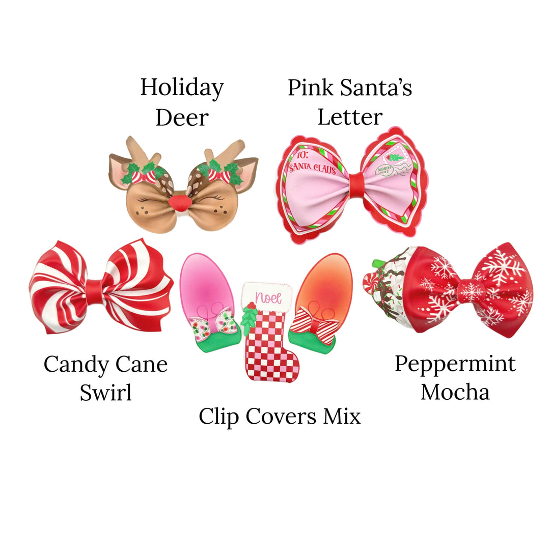 Pretty Pink Christmas Faux Leather DIY Hair Bows & Craft Cutouts