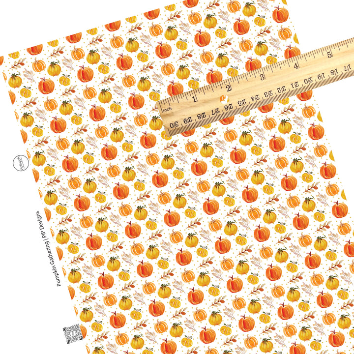 Pumpkin Gathering Faux Leather Sheet