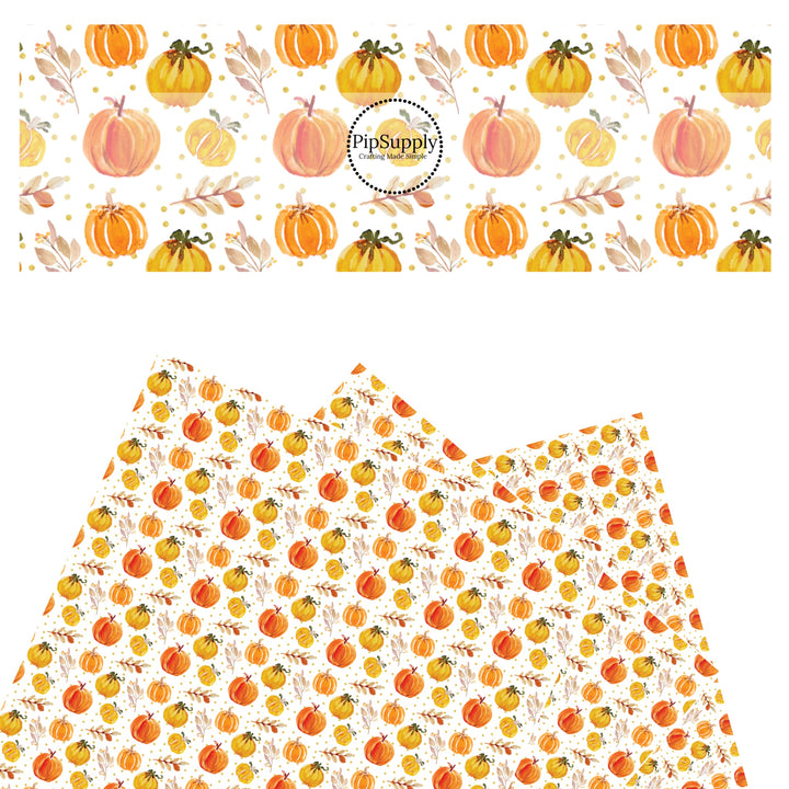 Pumpkin Gathering Faux Leather Sheet