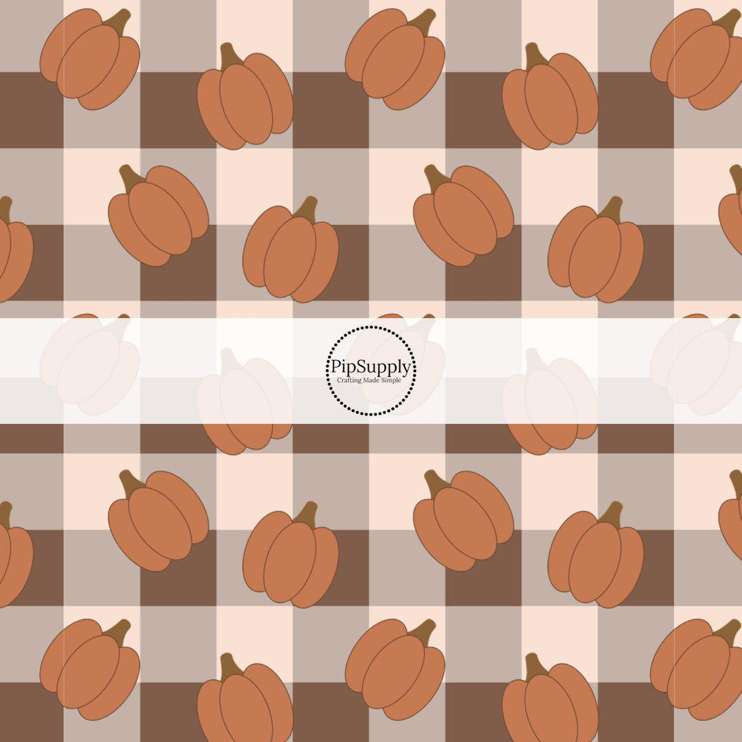 Pumpkin Patch Plaid Fabric By The Yard