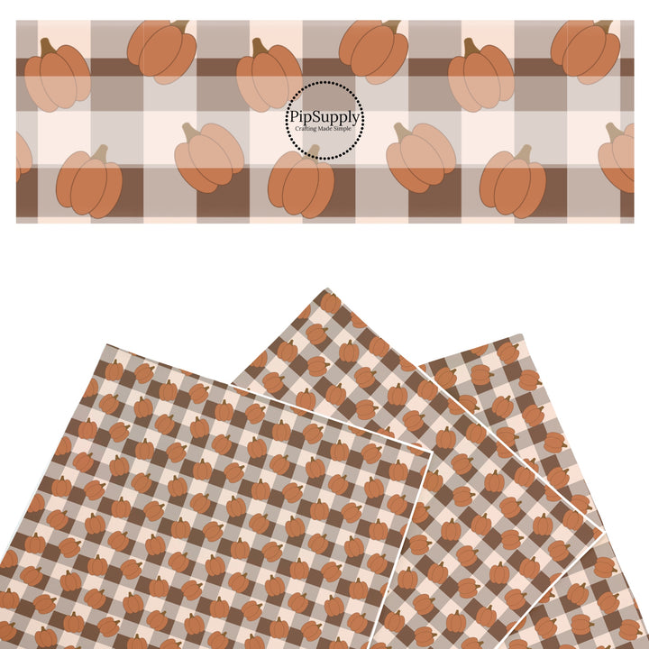 Pumpkin Patch Plaid Faux Leather Sheets