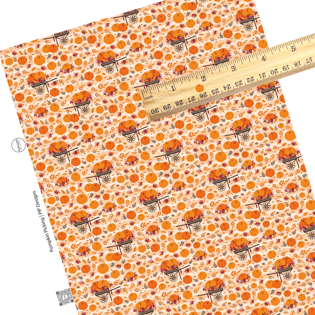 Pumpkin Picking Faux Leather Sheet