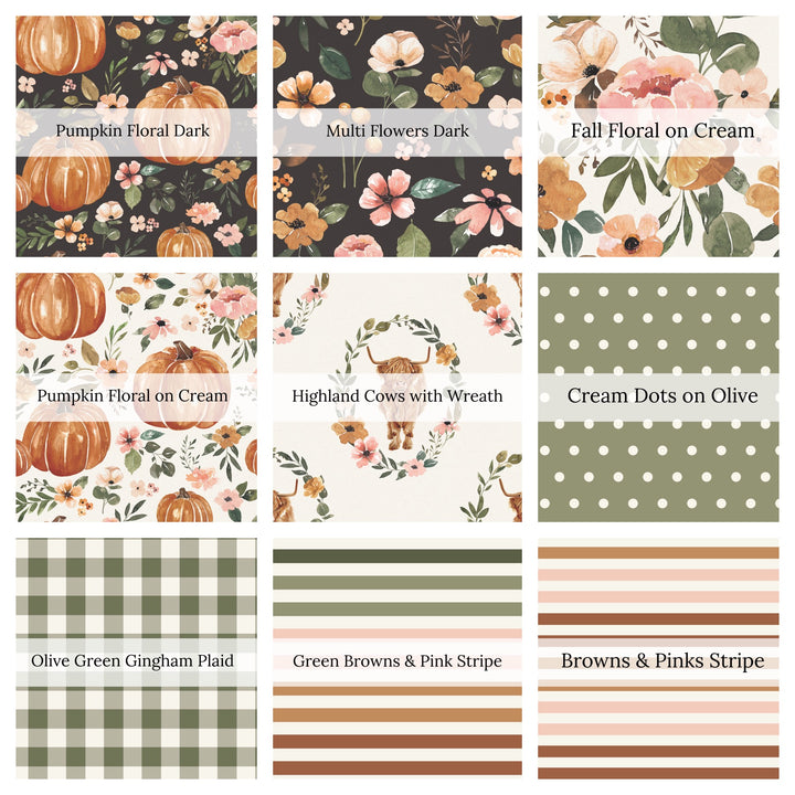 Pumpkin Floral Strip Collection | Cate & Rainn | Fabric Strips