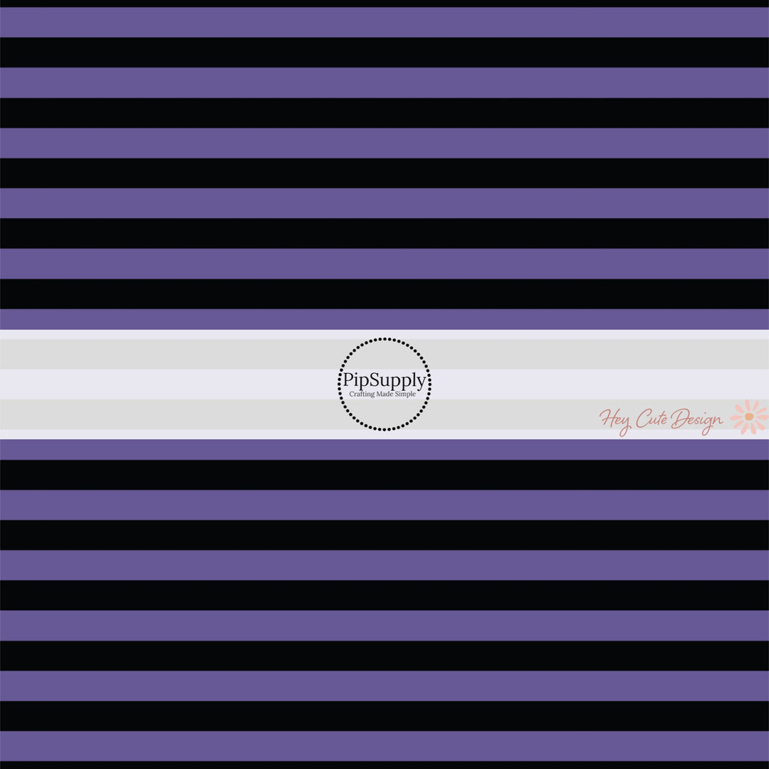 Purple and black striped fabric by the yard.