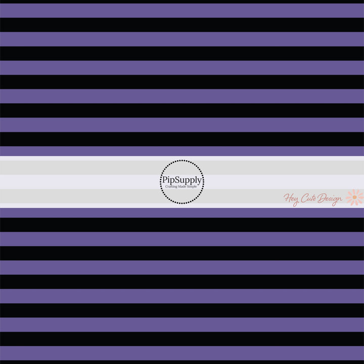 Purple and black striped fabric by the yard.