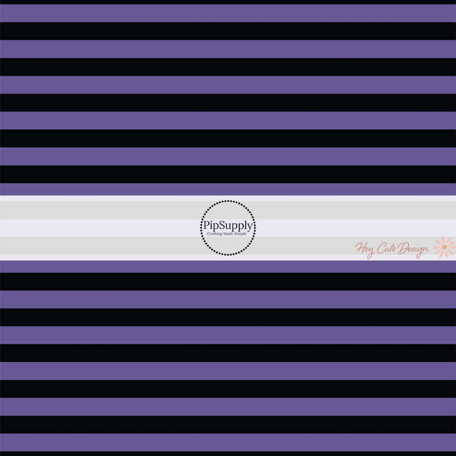 Purple and black striped fabric by the yard.