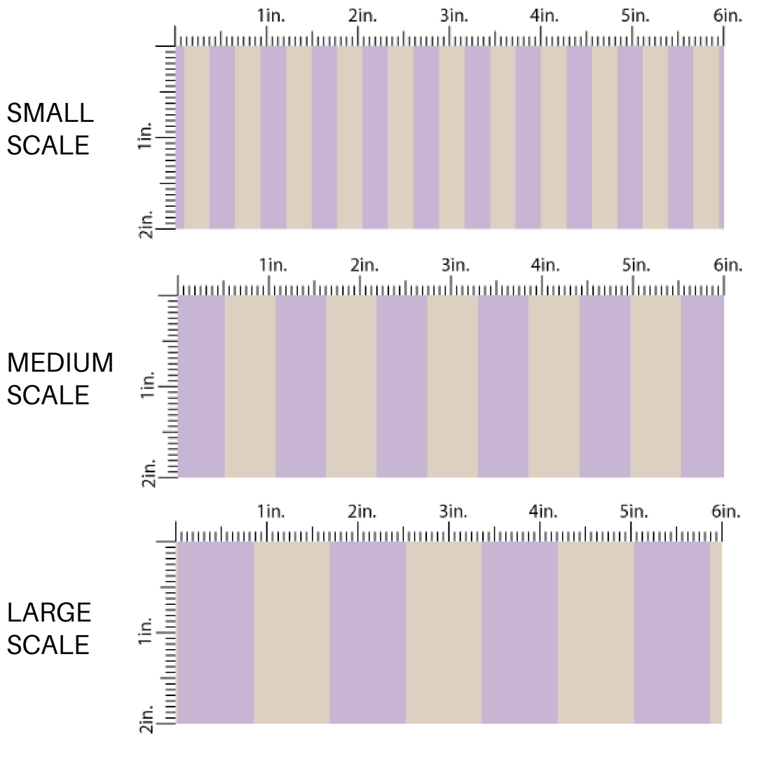 Purple and Beige Striped Fabric by the Yard scaled image guide.