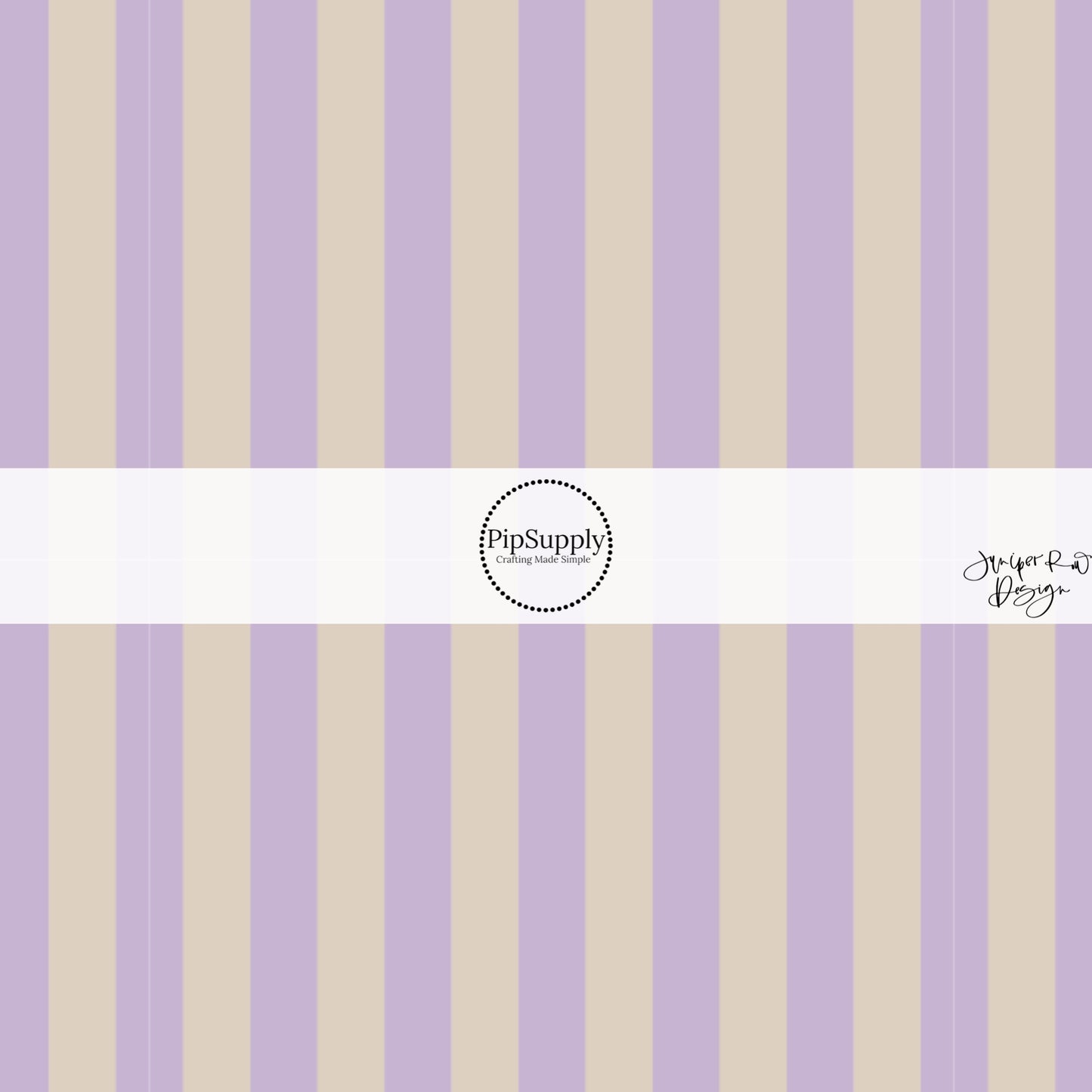 Purple and Beige Striped Fabric by the Yard.