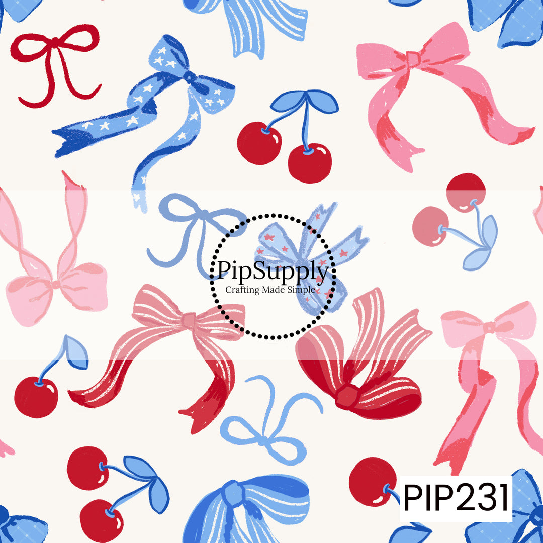 PIP231 - Red White And Blue Cherries And Bows