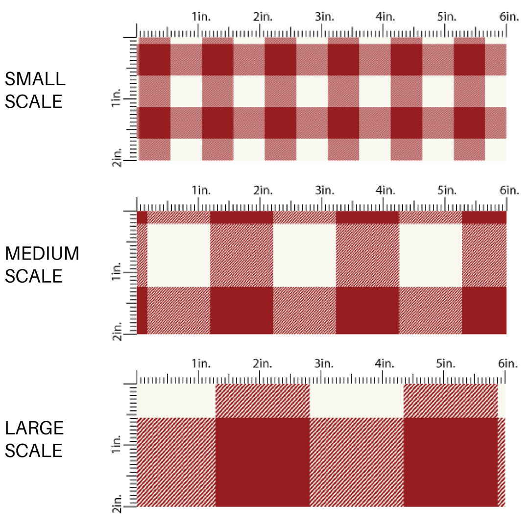 Red and white plaid fabric by the yard scaled image guide.