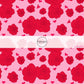 Red Roses and Hearts Hot Pink Fabric by the Yard.