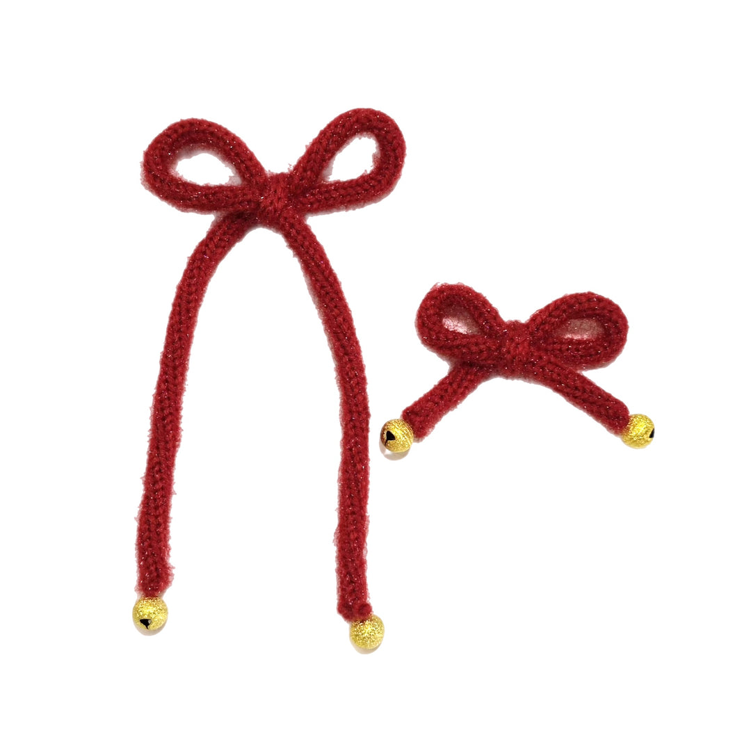 Red JINGLE Dainty Simple Hair Bow w/Clip