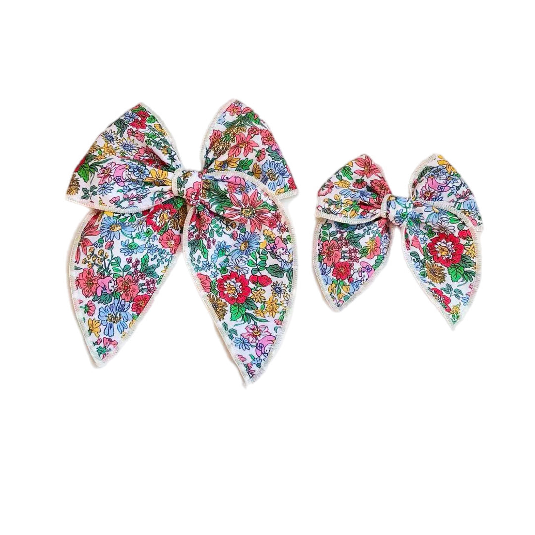 Poppy Fabric SAILOR Hair Bow w/ Clip