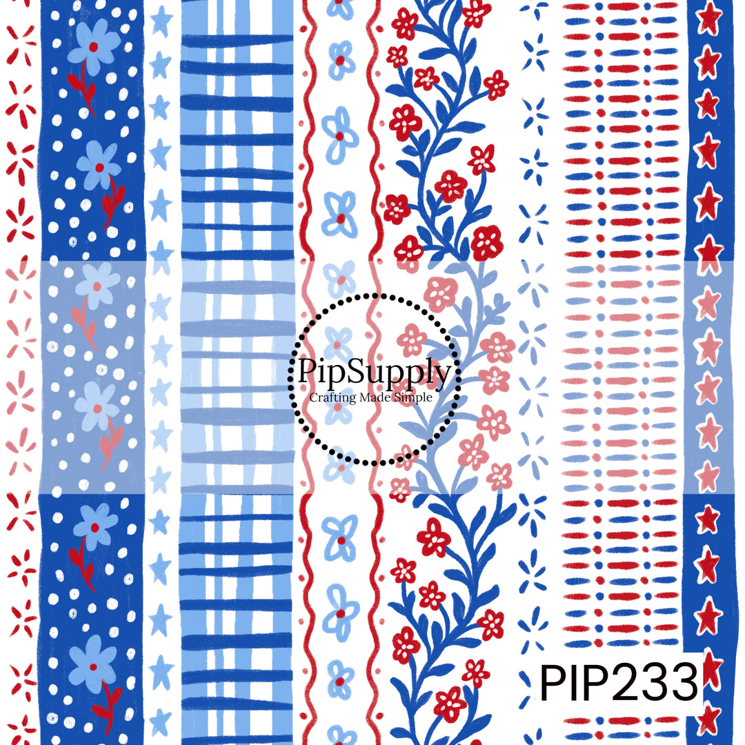 PIP233 - Red White And Bloom Stripe