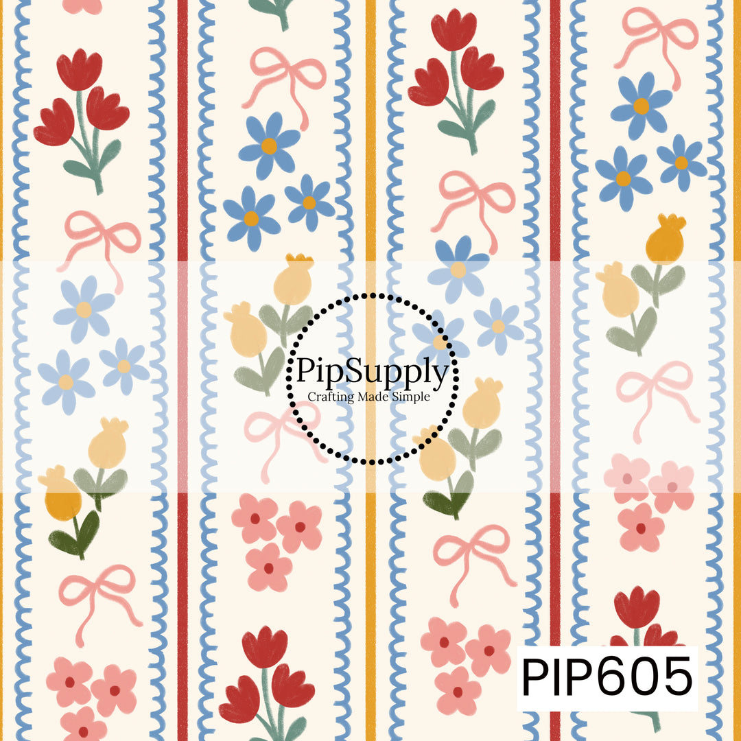 PIP605 - Red Pink And Butter Blooms
