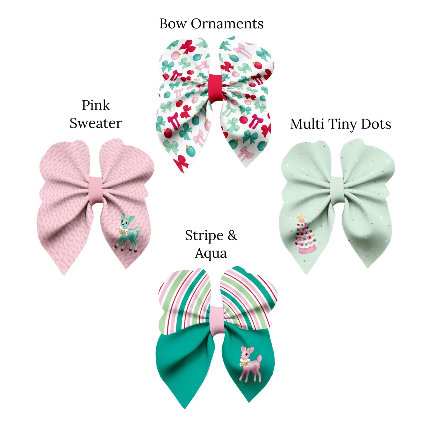 Retro Christmas Bubble Faux Leather DIY Hair Bows