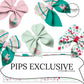 light pink and green retro bows and reindeer faux leather diy hair bows