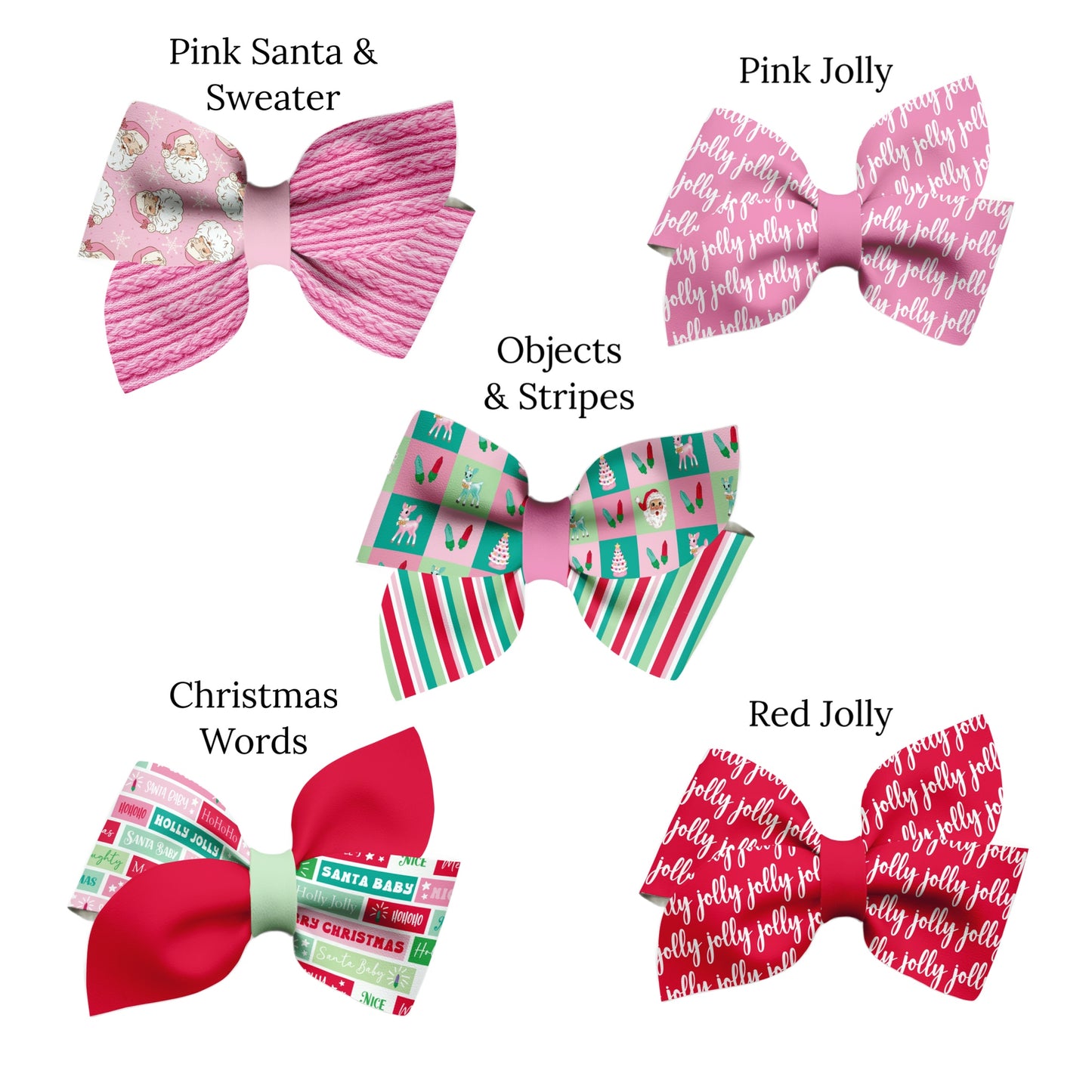 Retro Christmas Pinwheel Faux Leather DIY Hair Bows