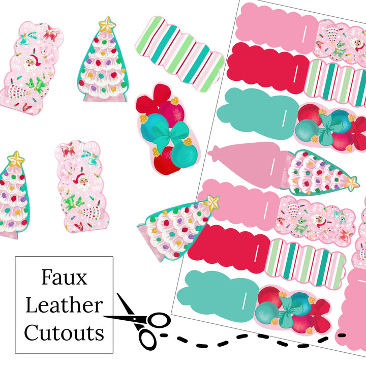 Retro Christmas Faux Leather DIY Snap Clip Covers