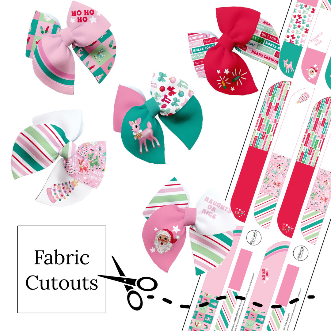 Retro Christmas Sailor Neoprene DIY Hair Bows