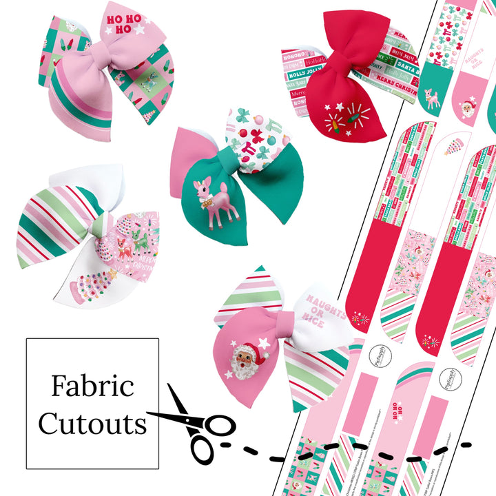 Retro Christmas Sailor Neoprene DIY Hair Bows