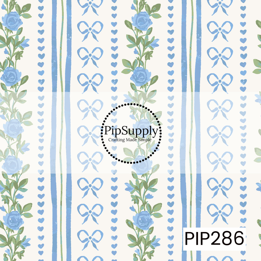 PIP286 - Rosebud Stripe Blue