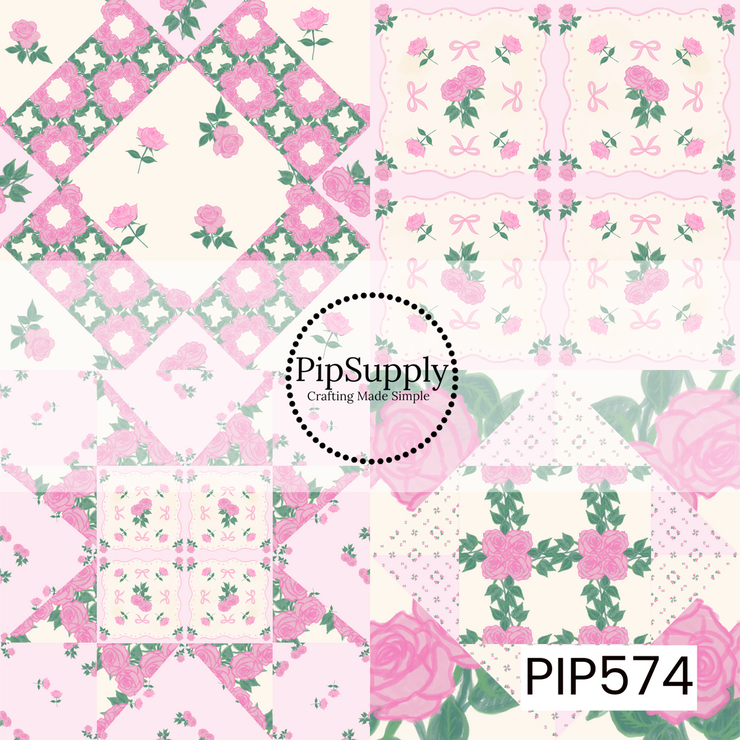PIP574 - Rose Quilted Charm Patchwork