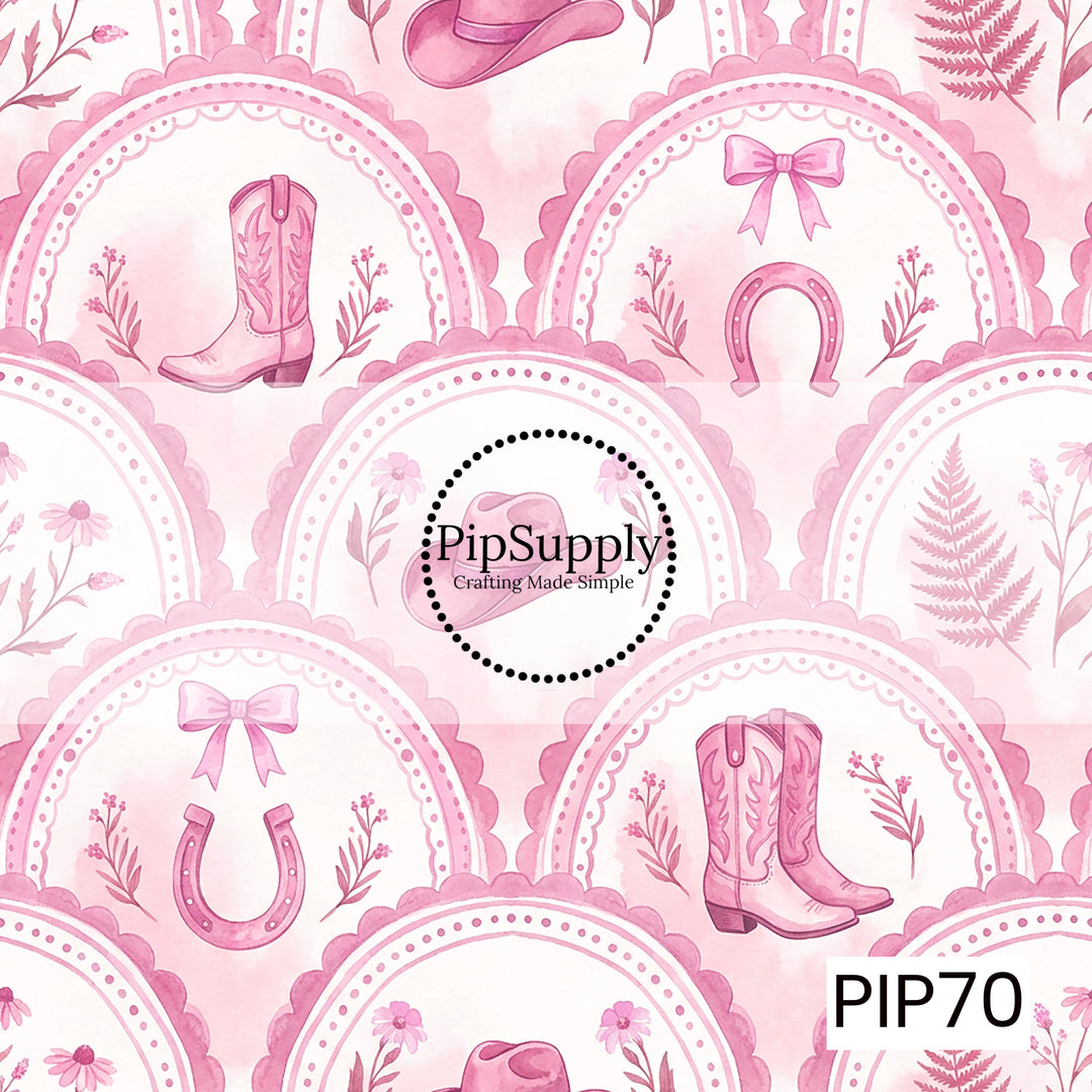 PIP70 - Rustic Cowgirl Pink Scallop